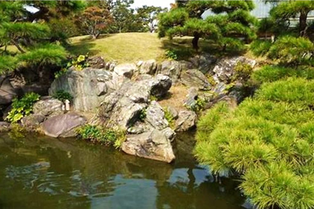 Krásná japonská zahrada v tokiu