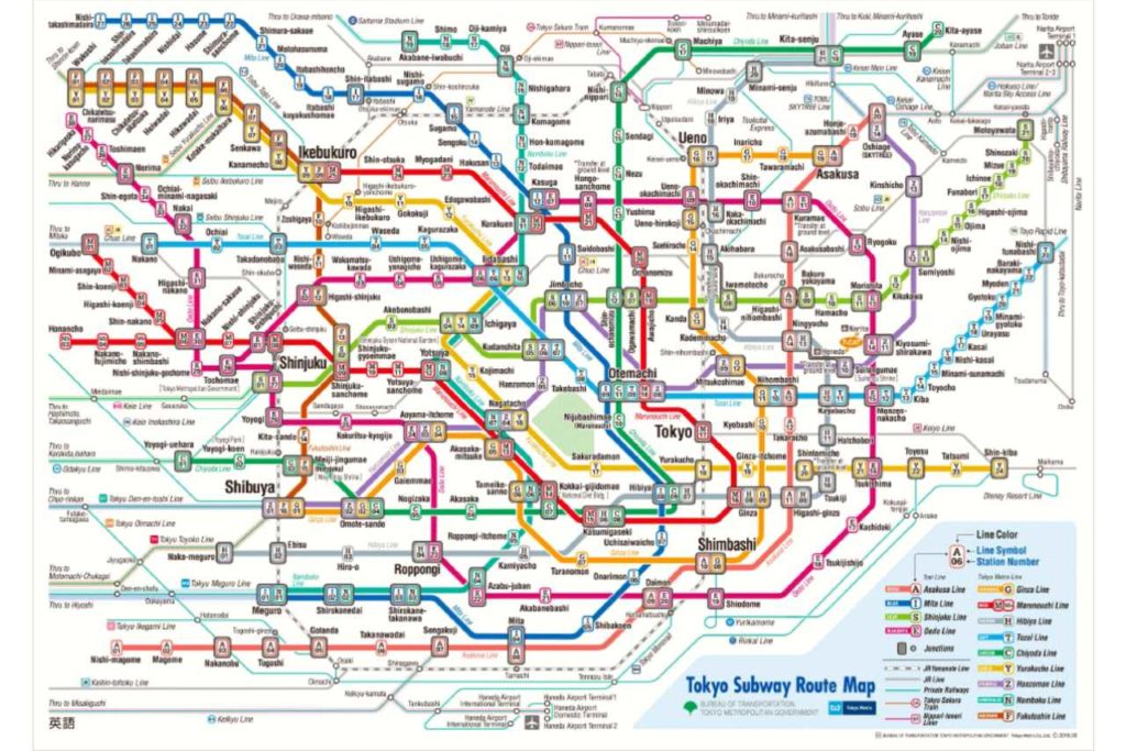 Vypracování itineráře speciálně v Tokiu