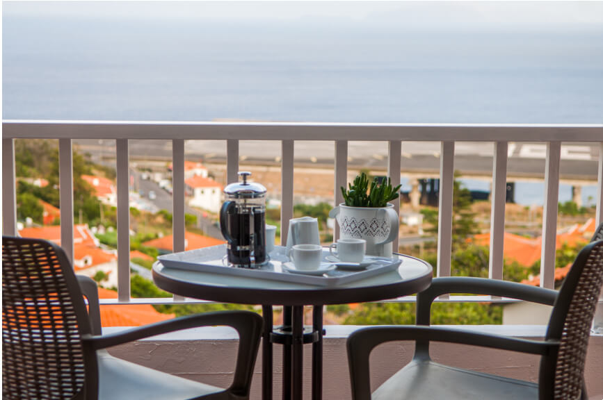 Výhled z balkónu, Madeira ubytování