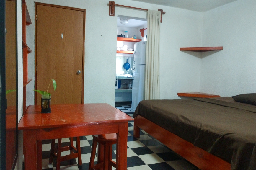 Obývací prostor v apartmánu v Meridě v Mexiku